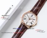 Perfect Replica Omega Rose Gold Case White Dial 41mm Watch 